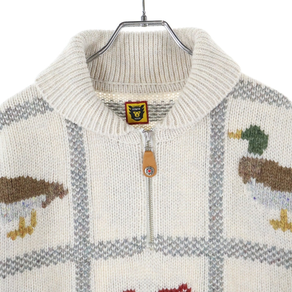 HUMAN MADE(ヒューマンメイド) Animal Half Zip Knit Sweater アニマル総柄 ハーフジップ ニット セーターHM28CS015