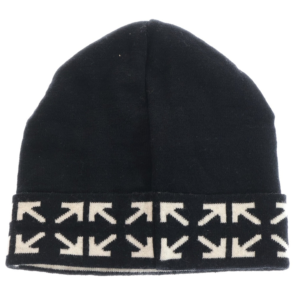 OFF-WHITE(オフホワイト) ARROWS BEANIE アローズ ロゴ ニットビーニー キャップ 帽子 ブラック OMLC012E20KNI001