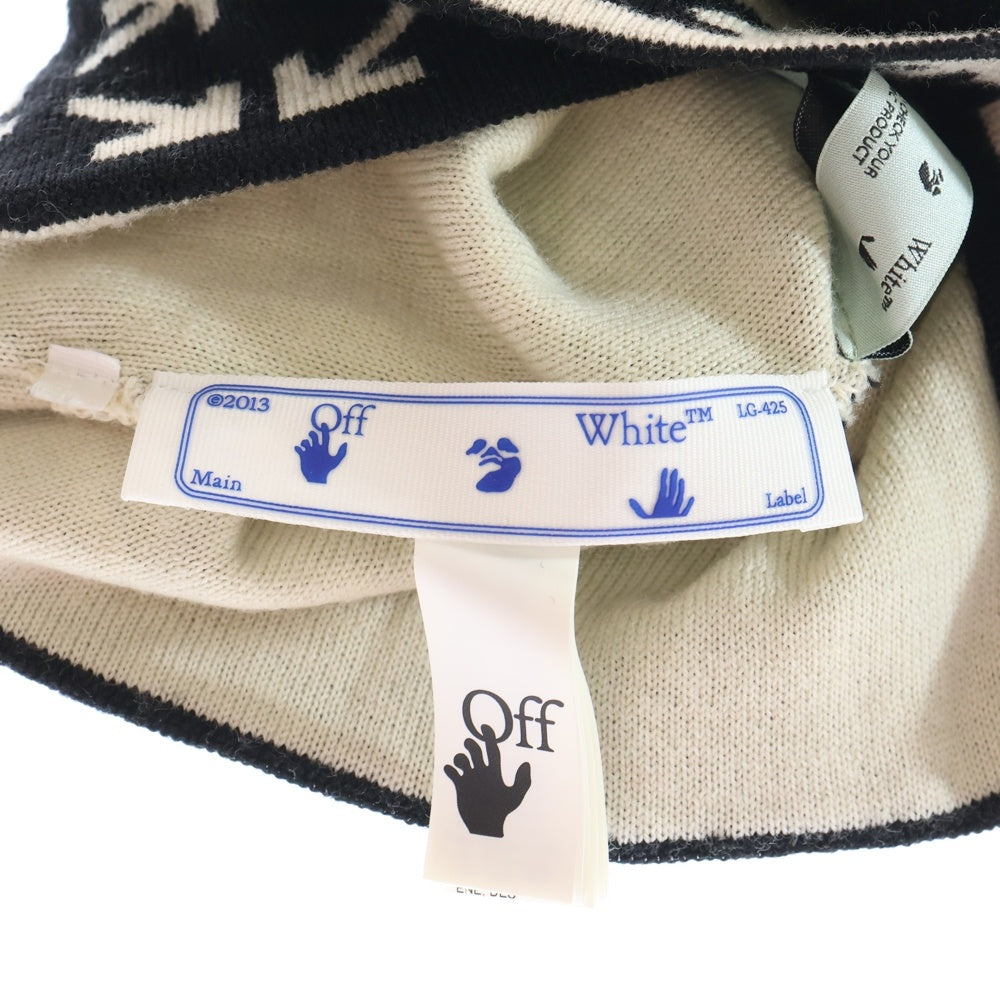 OFF-WHITE(オフホワイト) ARROWS BEANIE アローズ ロゴ ニットビーニー キャップ 帽子 ブラック OMLC012E20KNI001