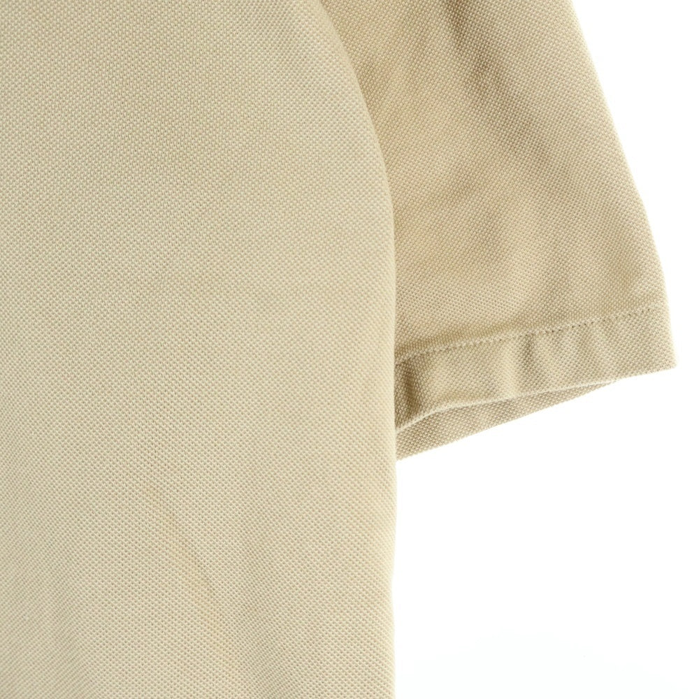 LACOSTE(ラコステ) ロゴワッペン バンドカラー フルオープン 半袖シャツ ベージュ