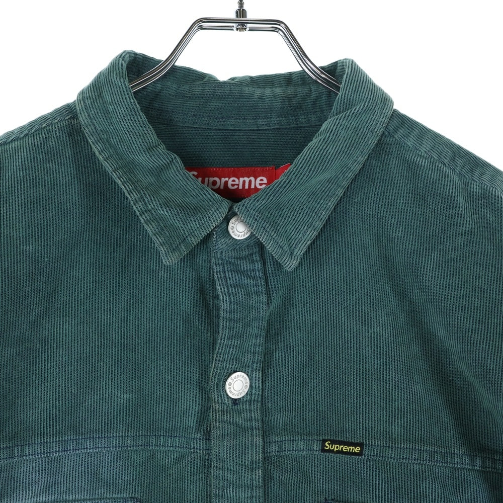 SUPREME(シュプリーム) 25SS Washed Corduroy Shirt ウォッシュド加工 長袖コーデュロイシャツ グリーン