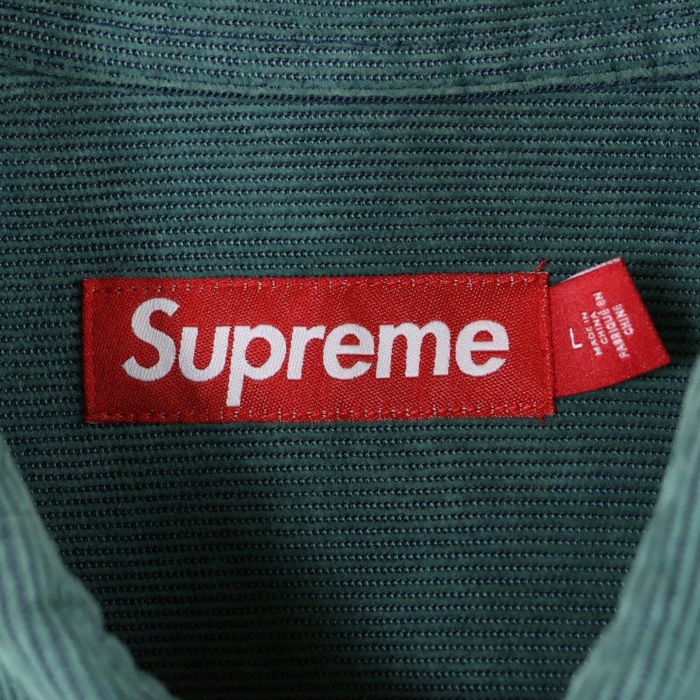 SUPREME(シュプリーム) 25SS Washed Corduroy Shirt ウォッシュド加工 長袖コーデュロイシャツ グリーン