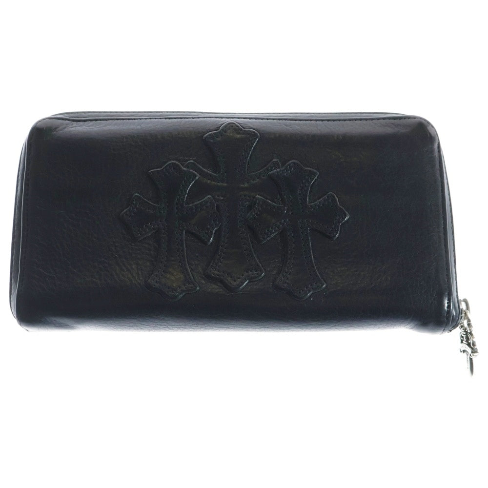 CHROME HEARTS(クロムハーツ) REC F ZIP 3クロス ラウンドジップレザーウォレット 財布 ブラック BCA368