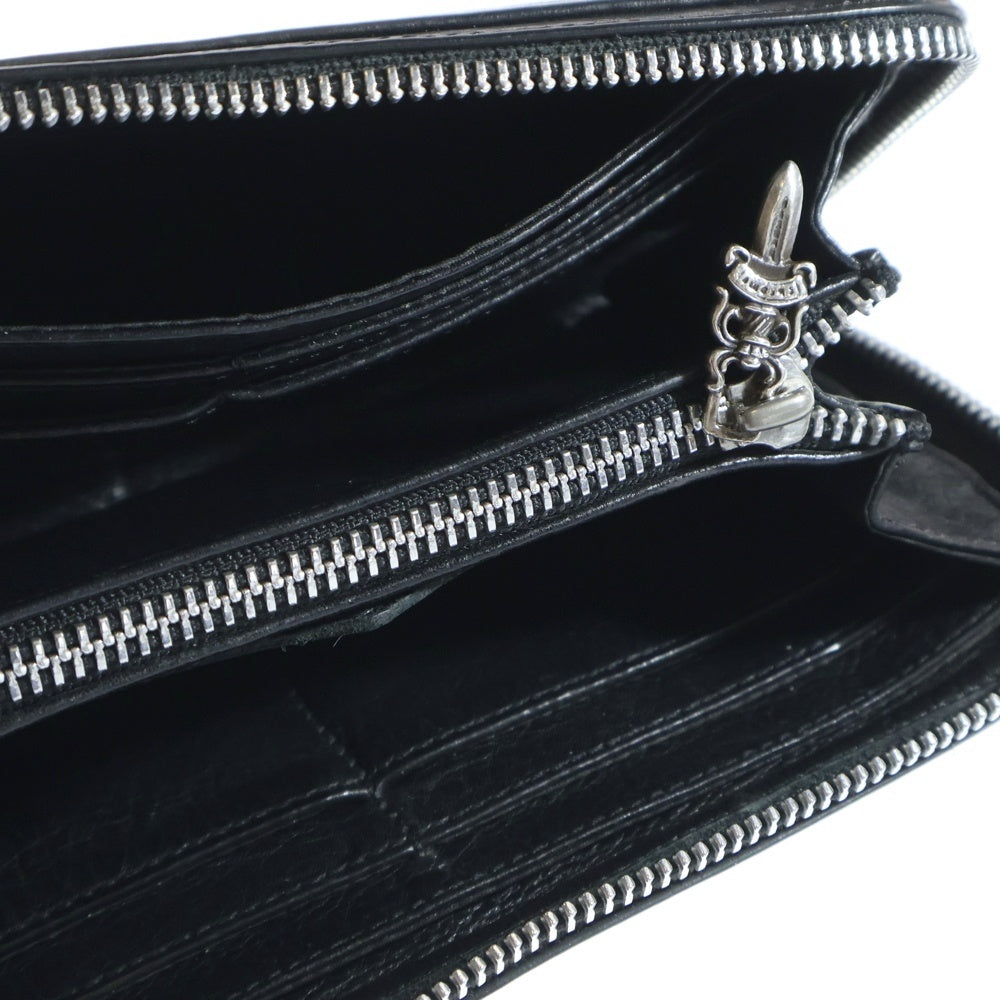 CHROME HEARTS(クロムハーツ) REC F ZIP 3クロス ラウンドジップレザーウォレット 財布 ブラック BCA368