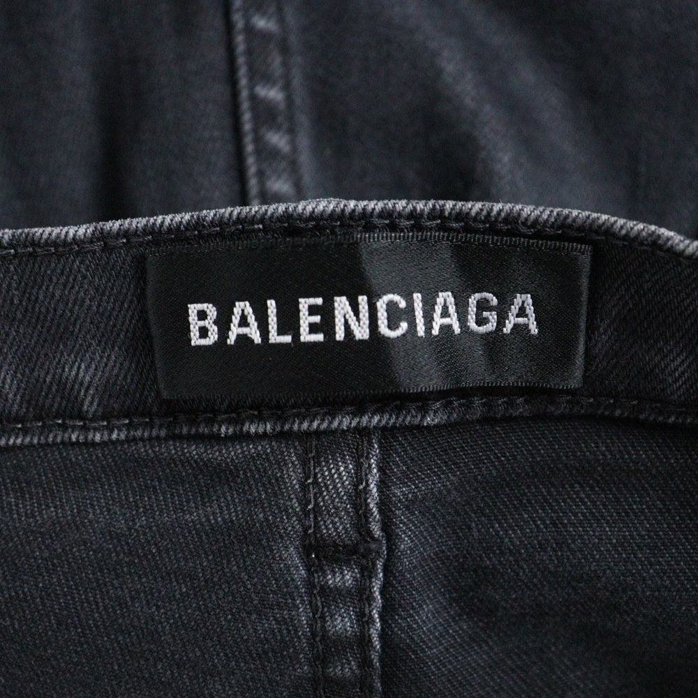 BALENCIAGA(バレンシアガ) 17AW Pre-Owned スリムストレート デニムパンツ スキニー ブラック UP57 2017 02171