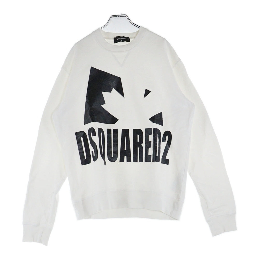 DSQUARED2(ディースクエアード) 21AW フロントロゴプリントスウェットトレーナー ホワイト S74GU0533 S25030