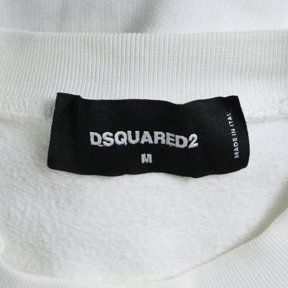 DSQUARED2(ディースクエアード) 21AW フロントロゴプリントスウェットトレーナー ホワイト S74GU0533 S25030