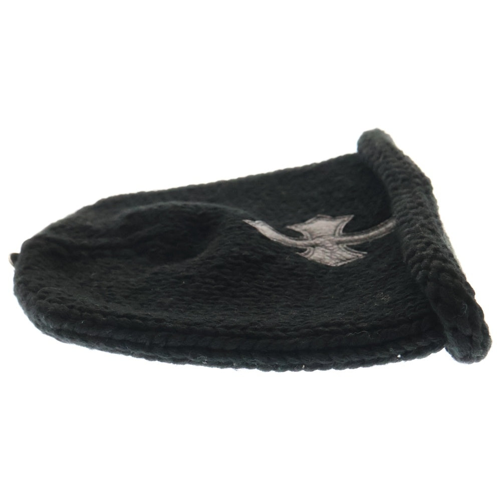 CHROME HEARTS(クロムハーツ) BEANIE CASH クロスパッチ カシミヤ ニットキャップ ビーニー 帽子 ブラック