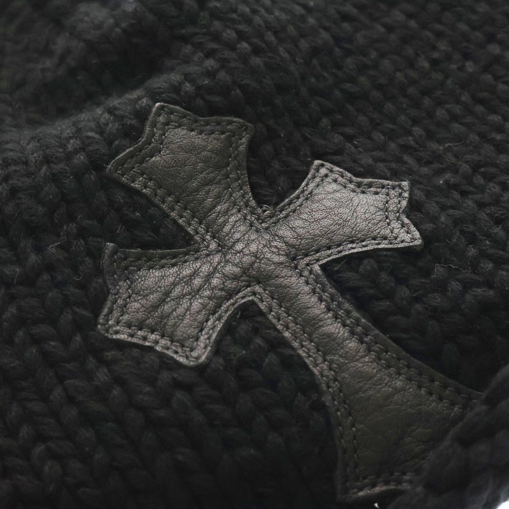 CHROME HEARTS(クロムハーツ) BEANIE CASH クロスパッチ カシミヤ ニットキャップ ビーニー 帽子 ブラック