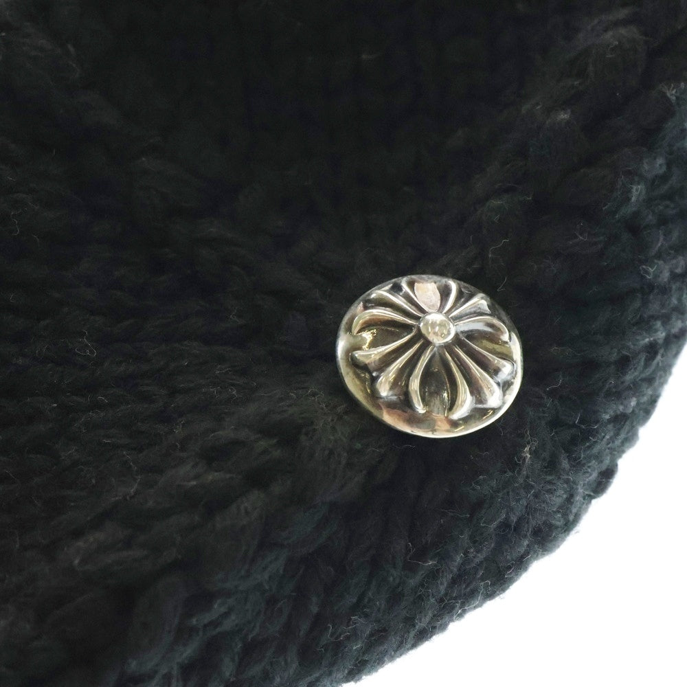 CHROME HEARTS(クロムハーツ) BEANIE CASH クロスパッチ カシミヤ ニットキャップ ビーニー 帽子 ブラック