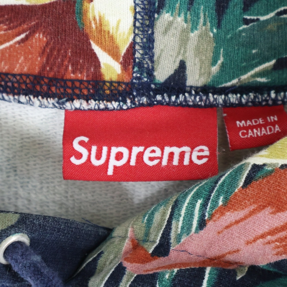 SUPREME(シュプリーム) 12SS Floral Pullover フローラル プルオーバー 総柄 スウェットパーカー ネイビー/グリーン