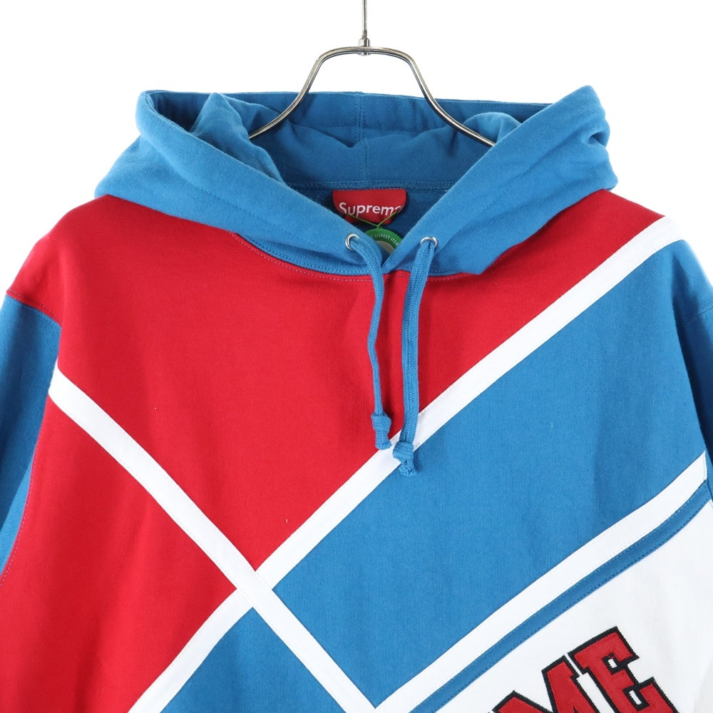 SUPREME(シュプリーム) 18SS Diagonal Hooded Sweatshirt ダイアゴナルロゴ プルオーバーパーカー フーディ ブルー