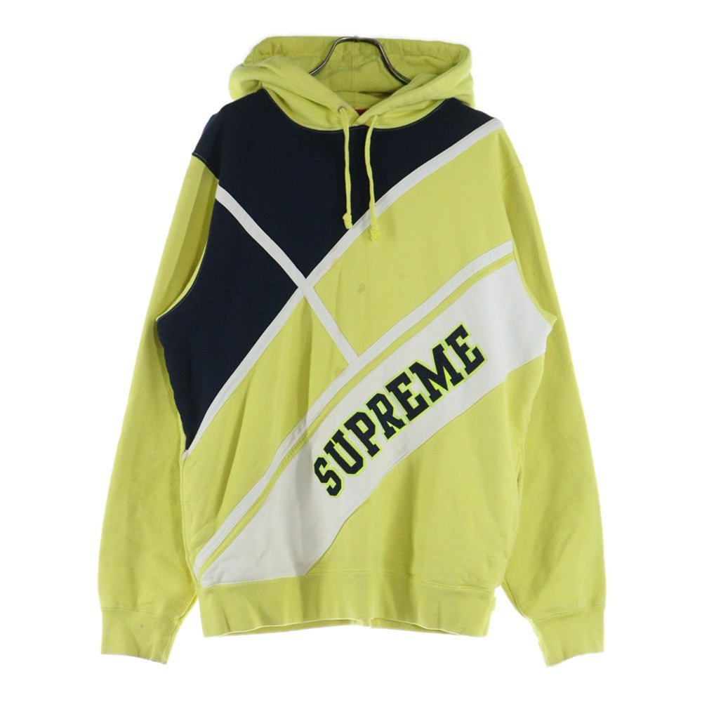 SUPREME(シュプリーム) 18SS Diagonal Hooded Sweatshirt ダイアゴナルロゴ プルオーバーパーカー フーディ イエロー