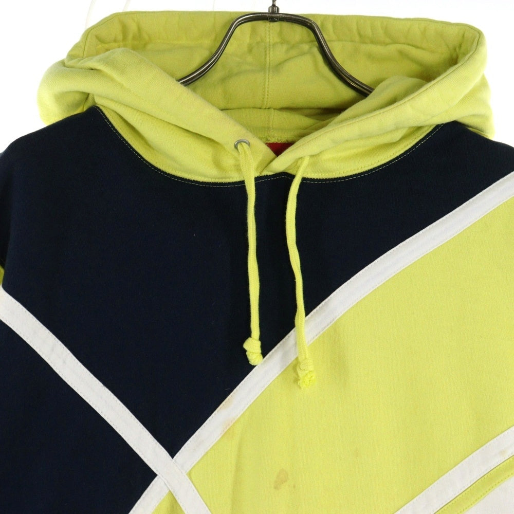 SUPREME(シュプリーム) 18SS Diagonal Hooded Sweatshirt ダイアゴナルロゴ プルオーバーパーカー フーディ イエロー