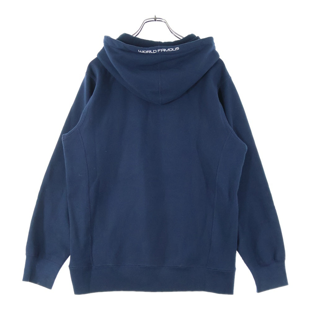 SUPREME(シュプリーム) 17SS Sequin Logo Hooded Sweatshirt シークインロゴ プルオーバーパーカー フーディ ネイビー