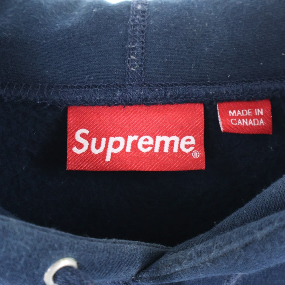 SUPREME(シュプリーム) 17SS Sequin Logo Hooded Sweatshirt シークインロゴ プルオーバーパーカー フーディ ネイビー