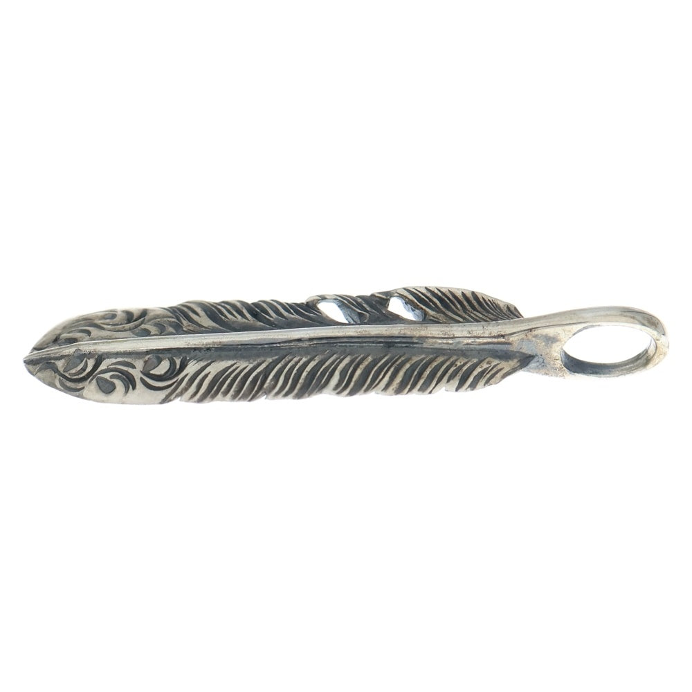 ARIZONA FREEDOM(アリゾナフリーダム) T-52c 先唐草フェザー 左向き 40mm ペンダントトップ シルバー