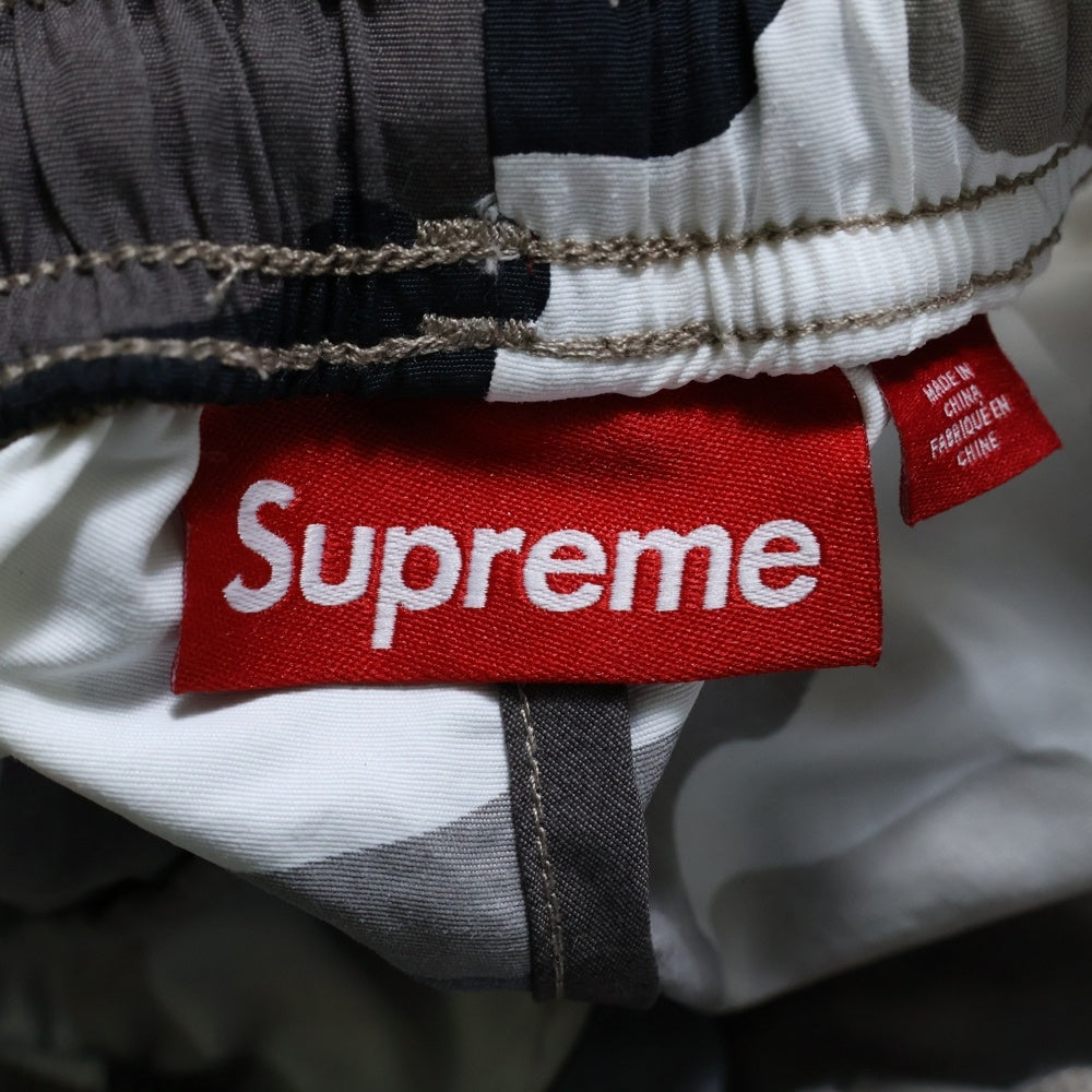 SUPREME(シュプリーム) 25SS Contrast Zip Warm Up Pants コントラスト ジップ ウォームアップ パンツ スノーカモ ブラック/グレー