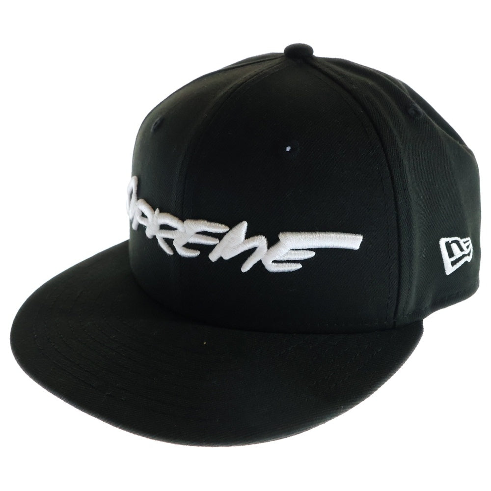 SUPREME(シュプリーム) 24SS ×NEW ERA Futura Cap ニューエラ フーチュラ ロゴ刺繍 6パネル ベースボールキャップ 帽子 ブラック
