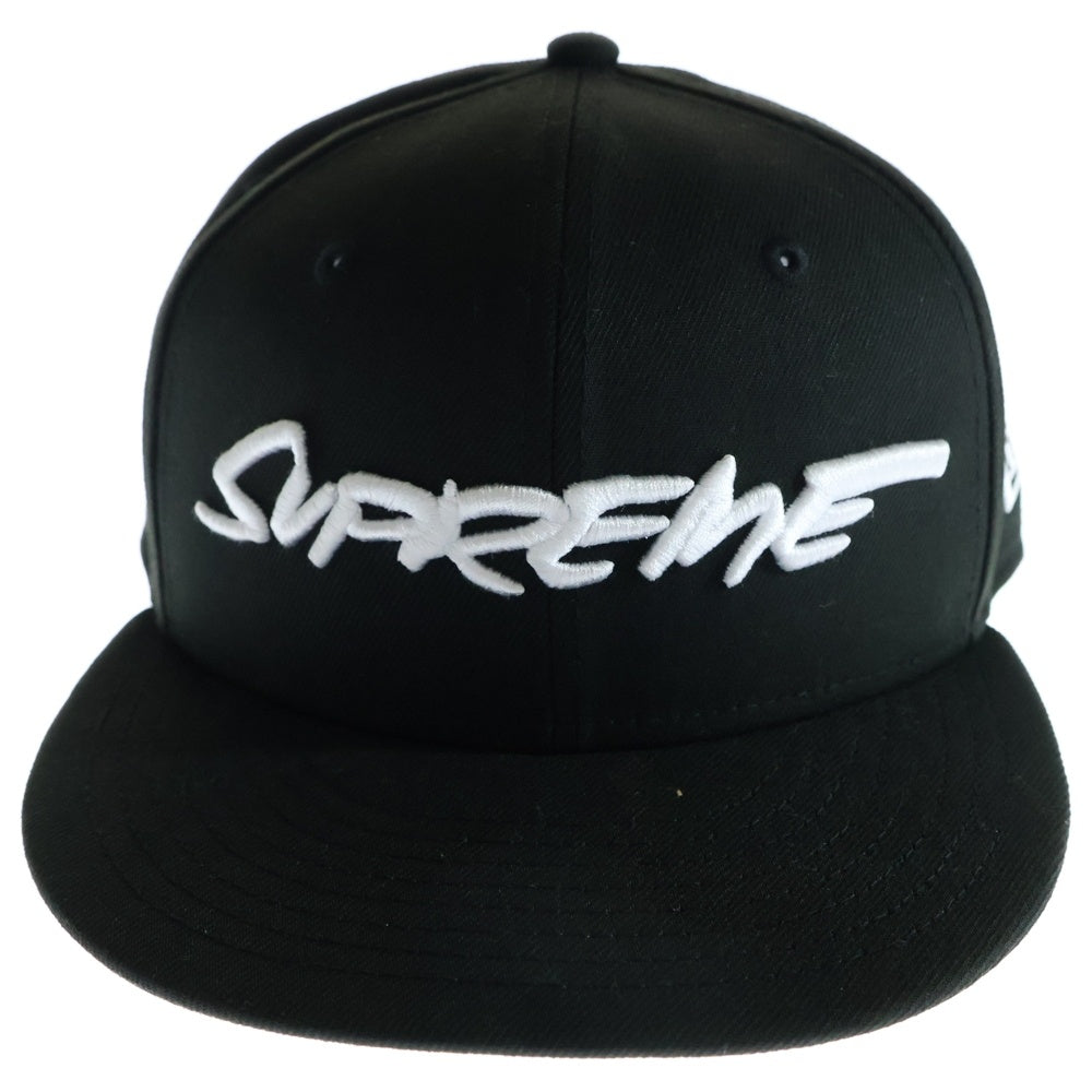 SUPREME(シュプリーム) 24SS ×NEW ERA Futura Cap ニューエラ フーチュラ ロゴ刺繍 6パネル ベースボールキャップ 帽子 ブラック