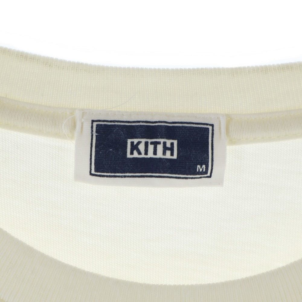 KITH(キス) フラワープリント フロントロゴ クルーネック 半袖Tシャツ カットソー ホワイト 21-071-060-0026-2-0