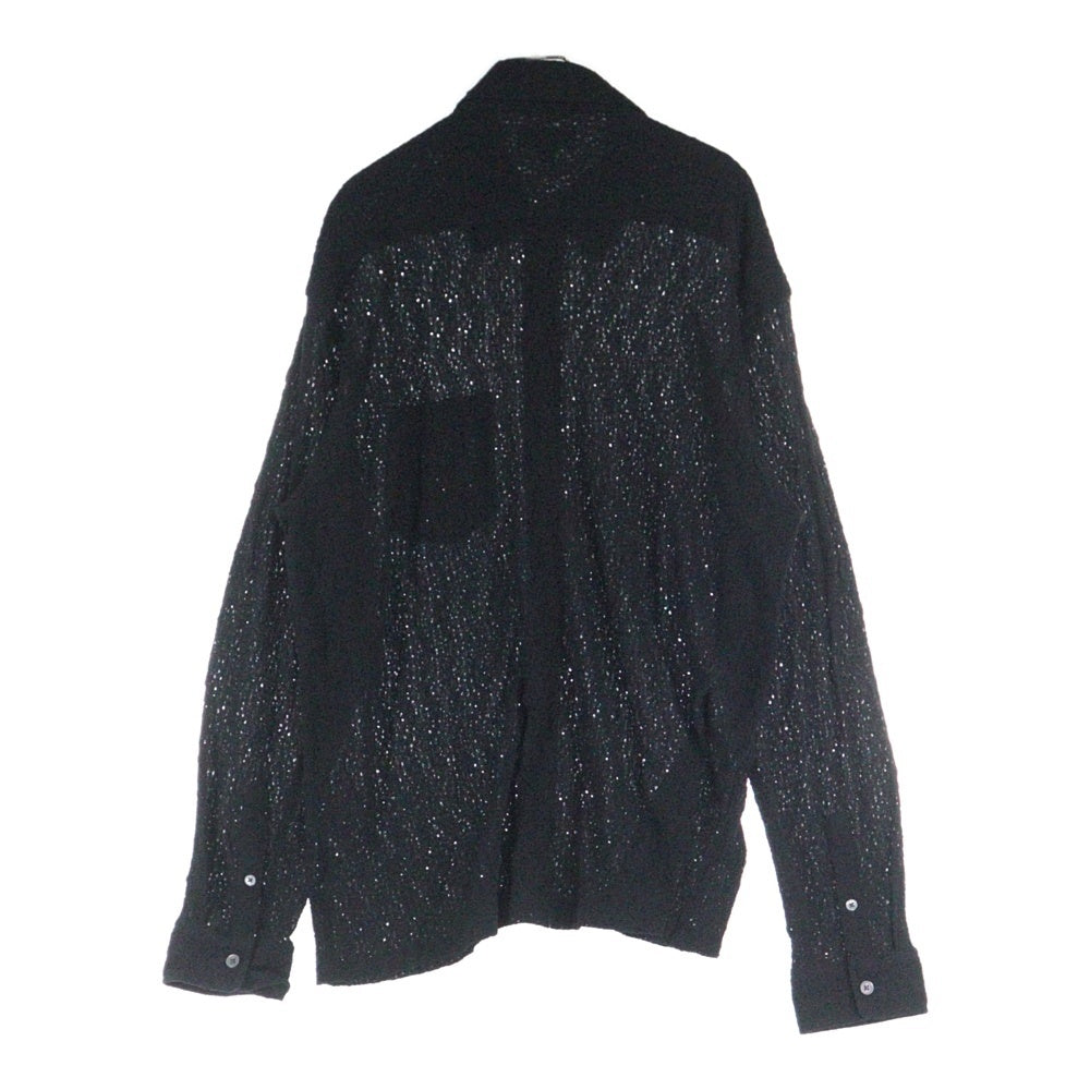 STUSSY(ステューシー) LACE L/S SHIRT レース メッシュ 長袖シャツ ブラック 1110301