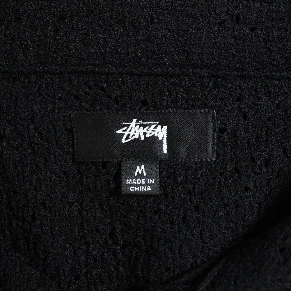 STUSSY(ステューシー) LACE L/S SHIRT レース メッシュ 長袖シャツ ブラック 1110301