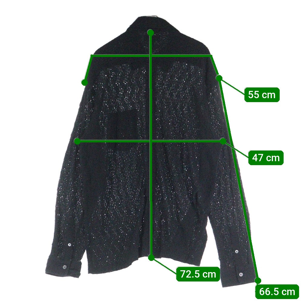 STUSSY(ステューシー) LACE L/S SHIRT レース メッシュ 長袖シャツ ブラック 1110301