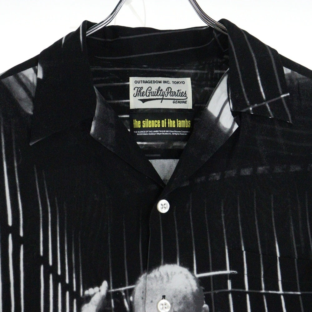 WACKO MARIA(ワコマリア) 21SS THE SILENCE OF THE LAMBS S/S HAWAIIAN SHIRT 羊たちの沈黙 オープンカラー ハワイアン 半袖シャツ ブラック