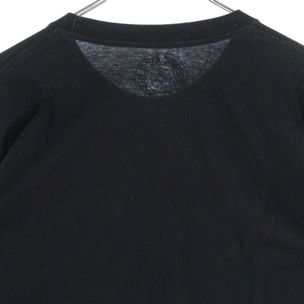 CHROME HEARTS(クロムハーツ) CH T-SHRT 1 ネックロゴプリント クルーネック長袖Tシャツ ブラック/イエロー