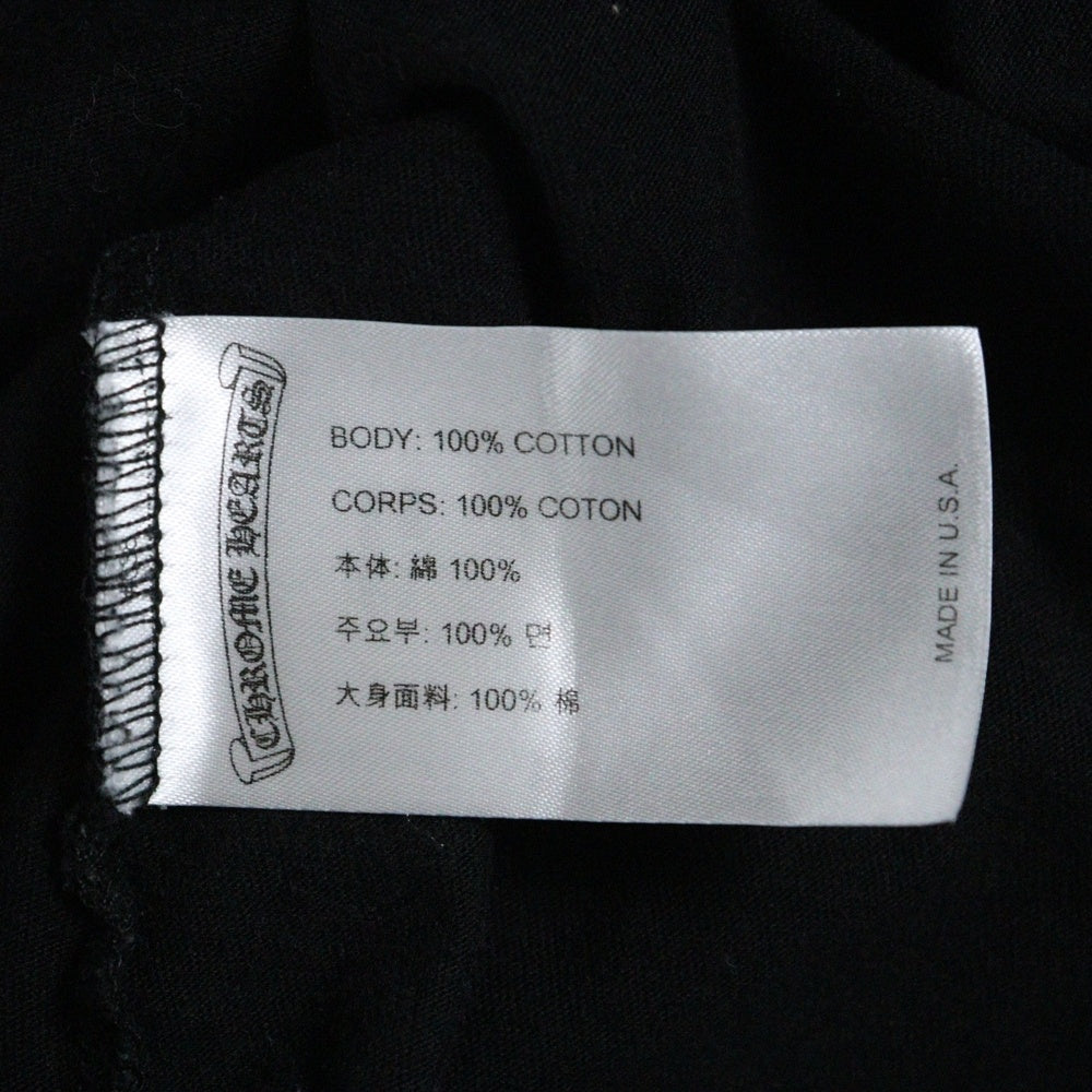 CHROME HEARTS(クロムハーツ) CH T-SHRT 1 ネックロゴプリント クルーネック長袖Tシャツ ブラック/イエロー