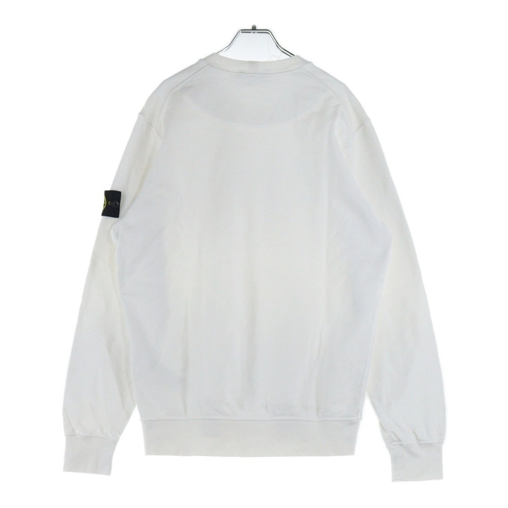 STONE ISLAND(ストーンアイランド) GARMENT DYED SWEATSHIRT ガーメントダイ アームロゴワッペン クルーネック スウェットトレーナー ホワイト