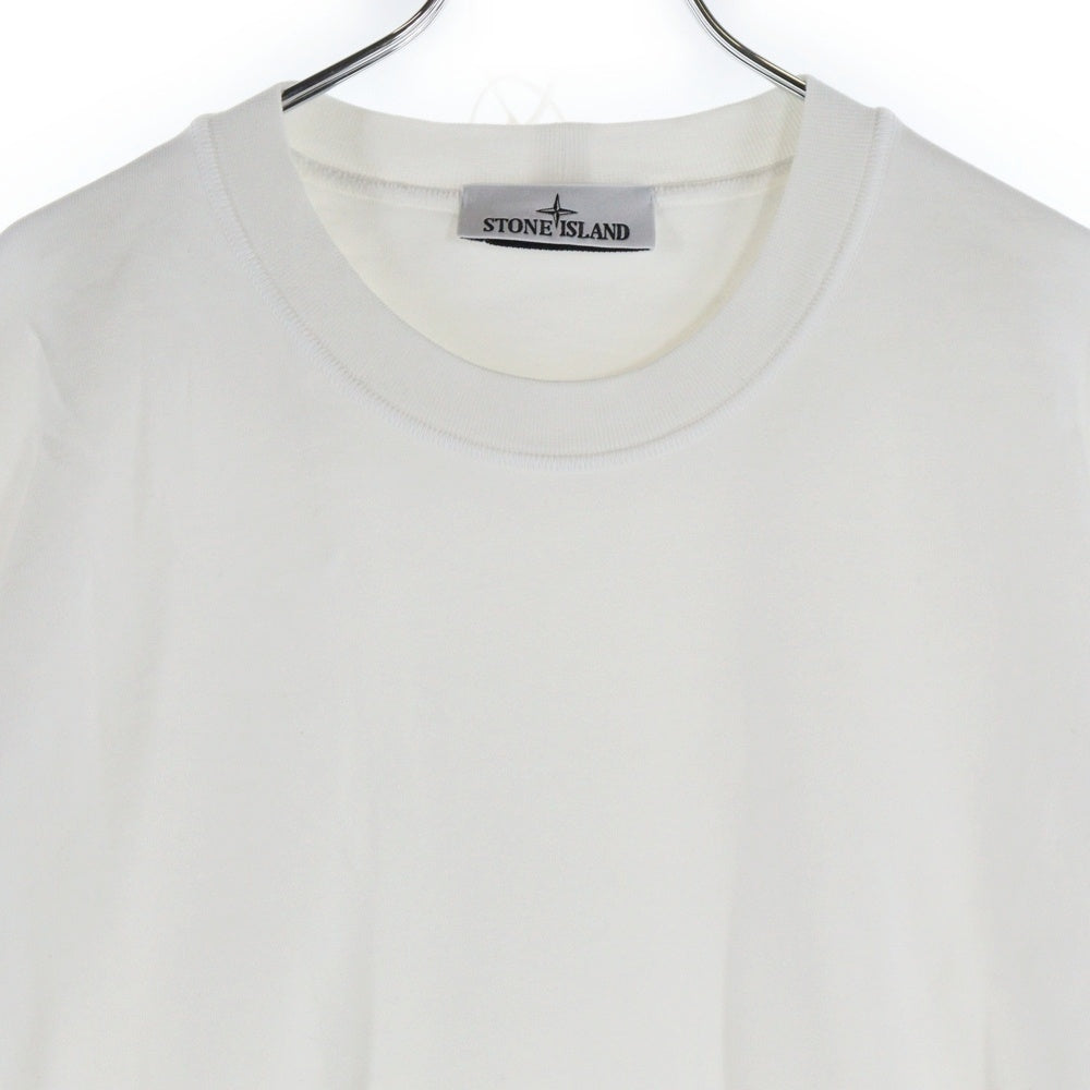 STONE ISLAND(ストーンアイランド) GARMENT DYED SWEATSHIRT ガーメントダイ アームロゴワッペン クルーネック スウェットトレーナー ホワイト