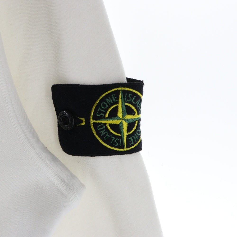 STONE ISLAND(ストーンアイランド) GARMENT DYED SWEATSHIRT ガーメントダイ アームロゴワッペン クルーネック スウェットトレーナー ホワイト