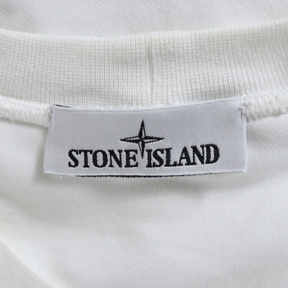 STONE ISLAND(ストーンアイランド) GARMENT DYED SWEATSHIRT ガーメントダイ アームロゴワッペン クルーネック スウェットトレーナー ホワイト