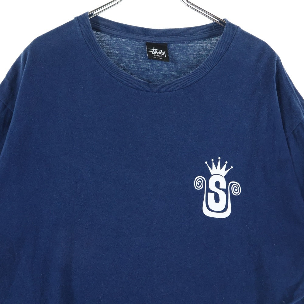 STUSSY(ステューシー) ラスタ プリント カットソー 半袖 Tシャツ ネイビー