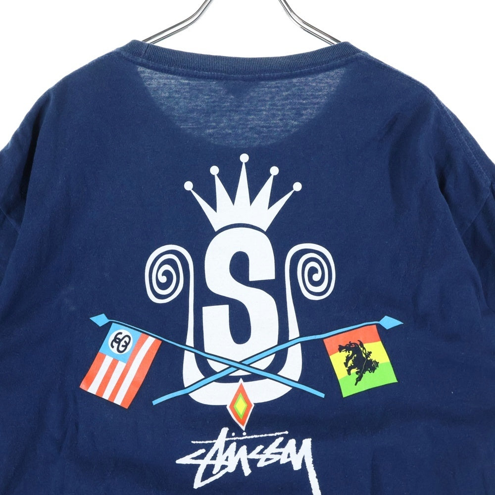 STUSSY(ステューシー) ラスタ プリント カットソー 半袖 Tシャツ ネイビー