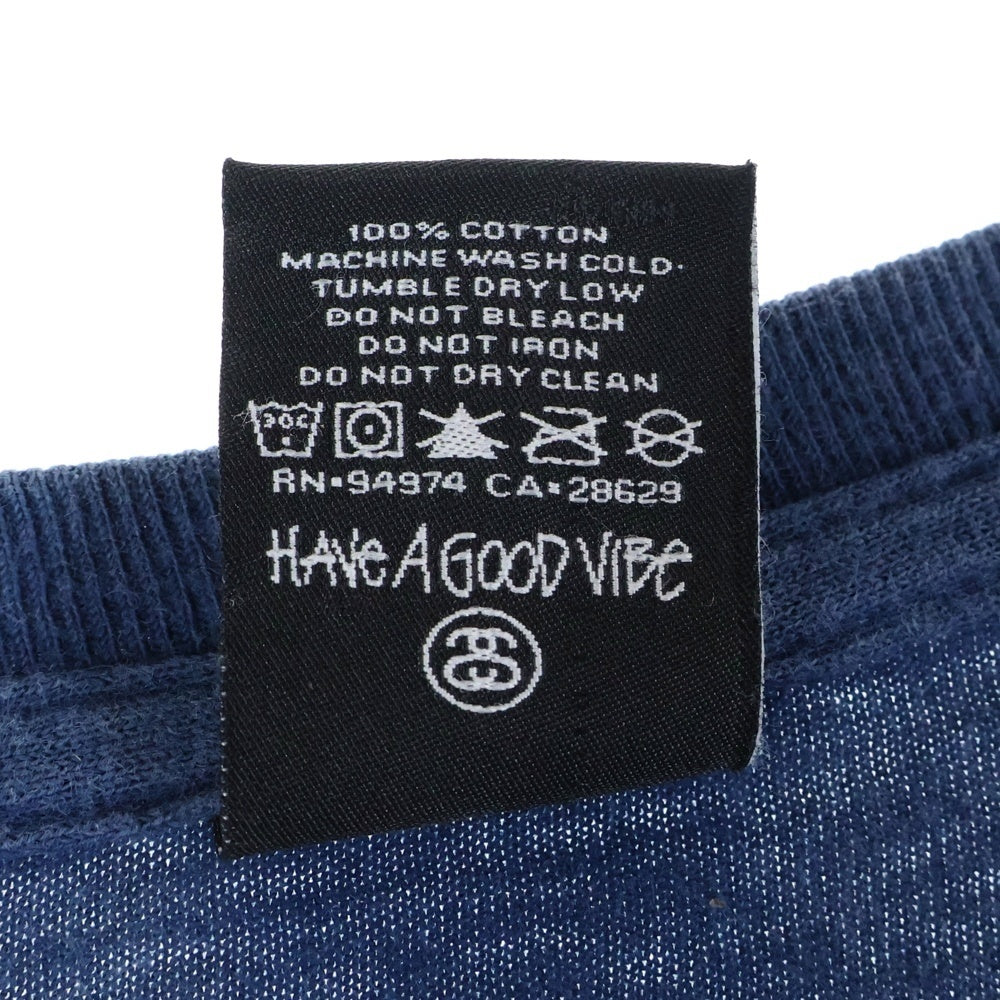 STUSSY(ステューシー) ラスタ プリント カットソー 半袖 Tシャツ ネイビー