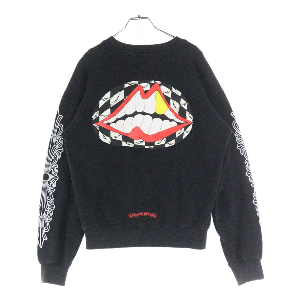 CHROME HEARTS(クロムハーツ) ×マッティボーイ 99アイズ Chomper SWEAT SHIRT FLORAL CROSS チョンパー 袖フローラル 裏地プリント クルーネック スウェット トレーナー