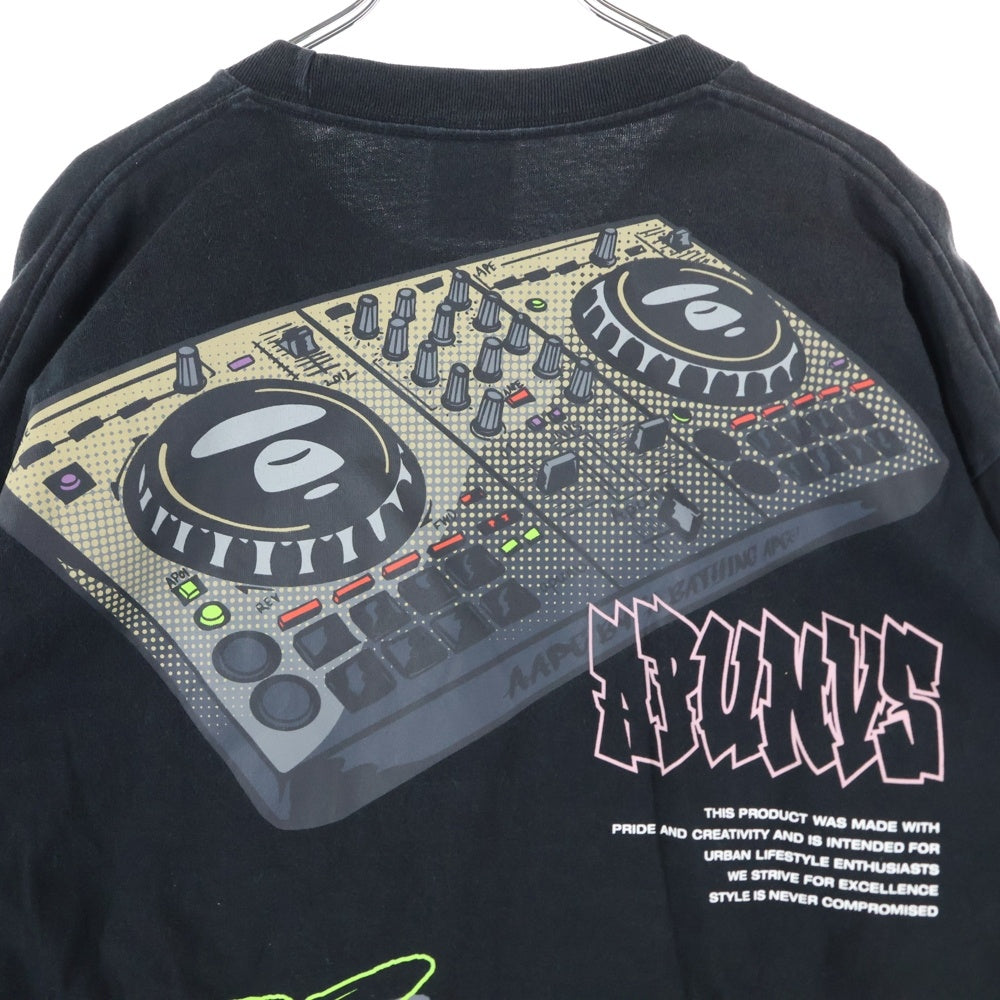 AAPE BY A BATHING APE(エーエイプバイアベイシングエイプ) 両面 ロゴ プリント ロングスリーブ 長袖シャツ ブラック