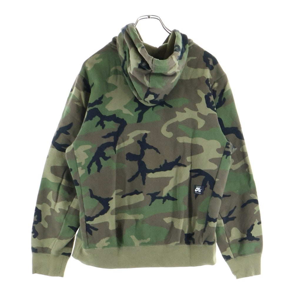 NIKE(ナイキ) カモ柄 フロントプリント プルオーバーパーカー フーディ カーキ AT9756-222