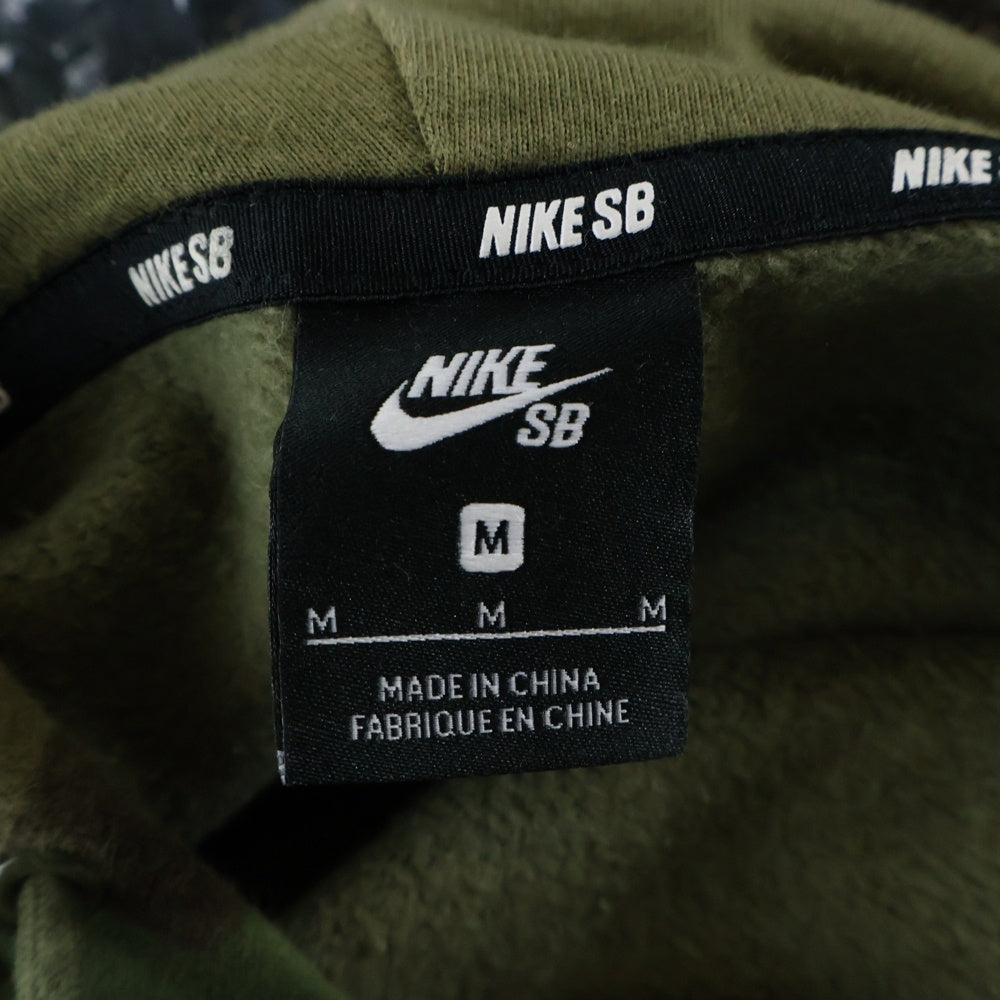 NIKE(ナイキ) カモ柄 フロントプリント プルオーバーパーカー フーディ カーキ AT9756-222