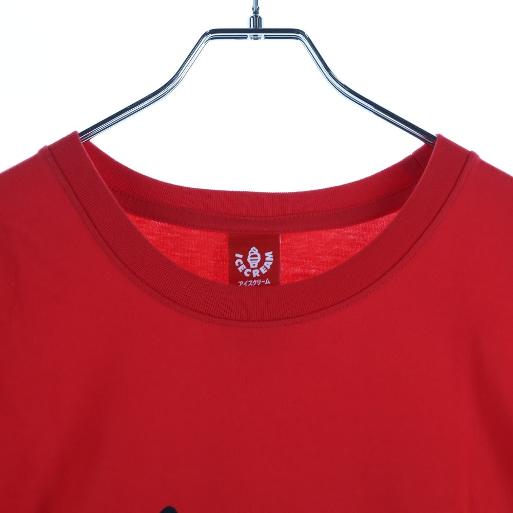 ICE CREAM(アイスクリーム) フロントプリント 半袖Tシャツ カットソー レッド 431-1200