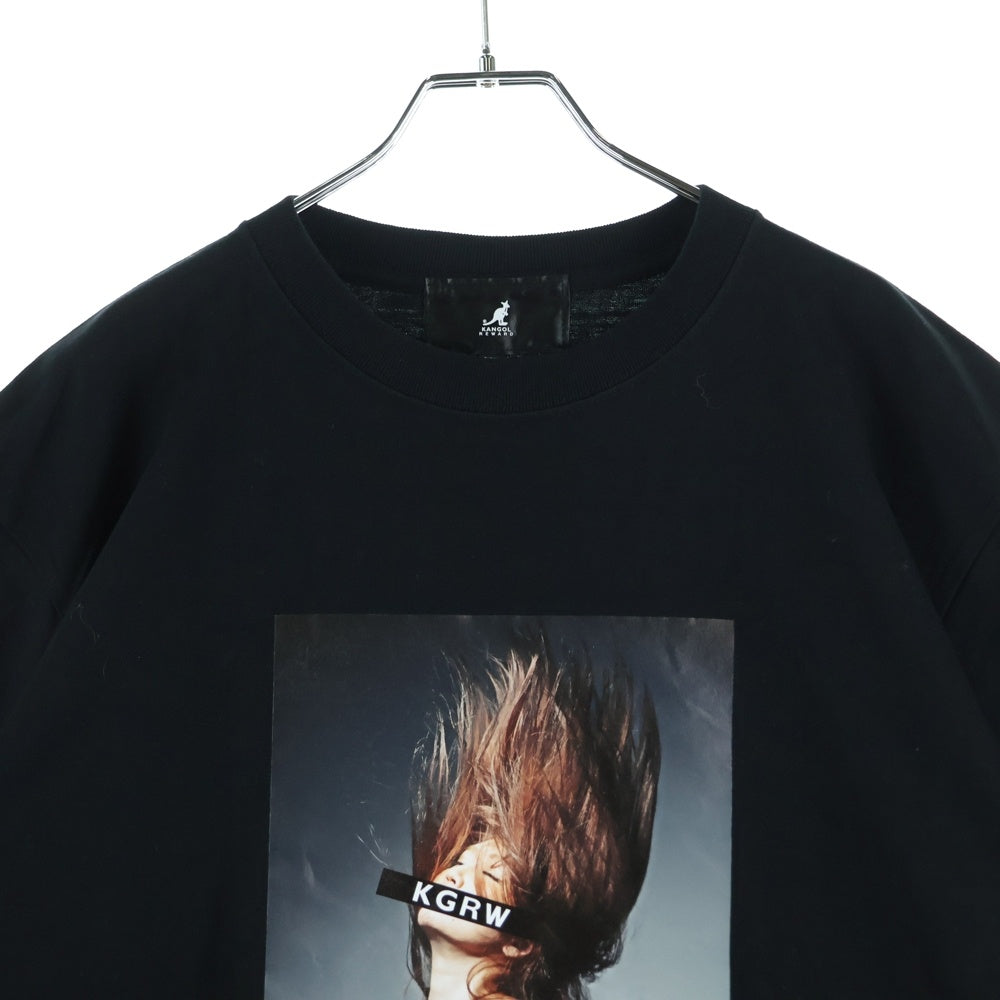 KANGOL(カンゴール) ×渡辺シスターズ フォトプリント半袖Tシャツ カットソー ブラック KR21INF020