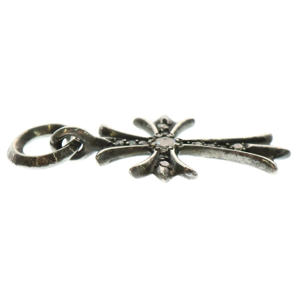CHROME HEARTS(クロムハーツ) TINY CH CROSS P DMND タイニーCHクロス チャーム アフター パヴェ ダイヤ ネックレストップ シルバー BCA382