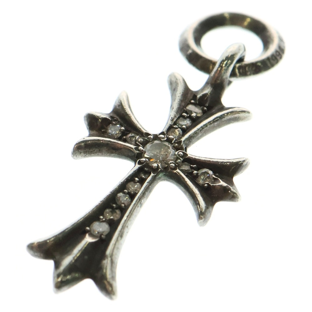 CHROME HEARTS(クロムハーツ) TINY CH CROSS P DMND タイニーCHクロス チャーム アフター パヴェ ダイヤ ネックレストップ シルバー BCA382