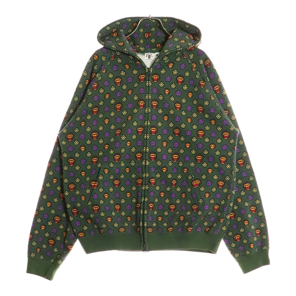 A BATHING APE(アベイシングエイプ) 2005 × KAWS BABY MILO MONOGRAM FULL ZIP HOODIE カウズ ベイビーマイロ フルジップアップ プルオーバースウェットパーカー フーディー