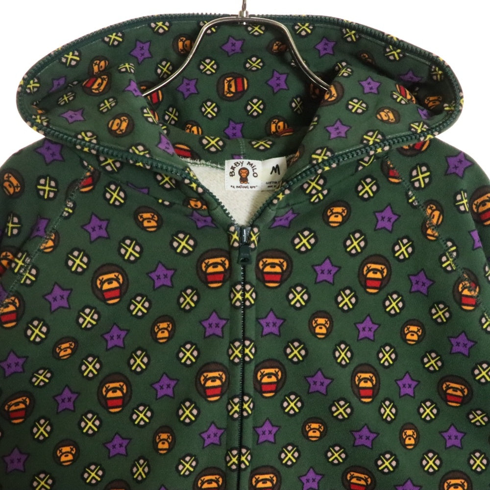 A BATHING APE(アベイシングエイプ) 2005 × KAWS BABY MILO MONOGRAM FULL ZIP HOODIE カウズ ベイビーマイロ フルジップアップ プルオーバースウェットパーカー フーディー
