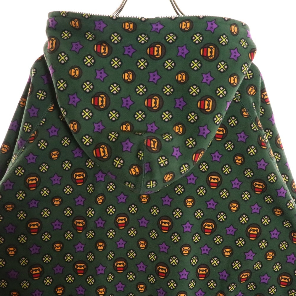A BATHING APE(アベイシングエイプ) 2005 × KAWS BABY MILO MONOGRAM FULL ZIP HOODIE カウズ ベイビーマイロ フルジップアップ プルオーバースウェットパーカー フーディー