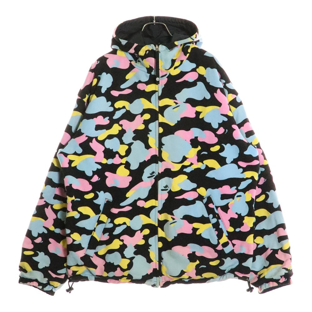 A BATHING APE(アベイシングエイプ) マルチカモ ナイロン リバーシブル 総柄 フルジップアップ プルオーバー フーデット ジャケット マルチ
